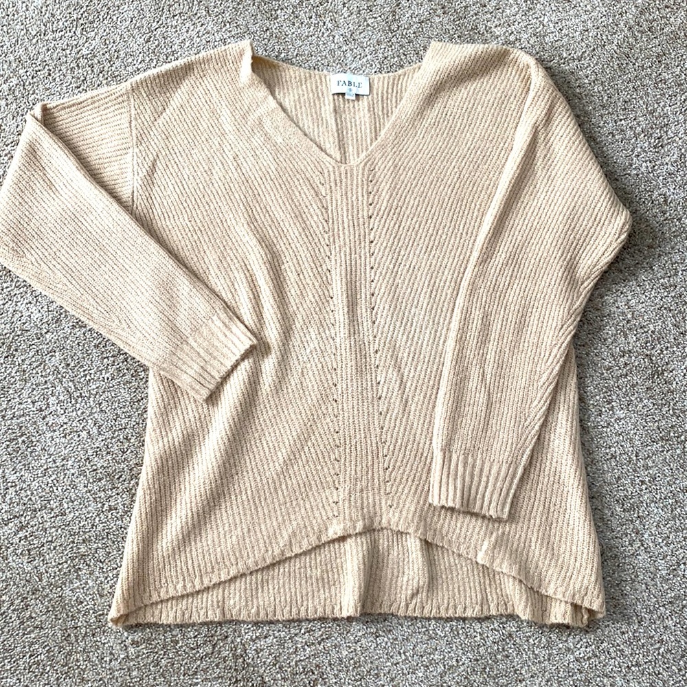 Like New Beige high low sweater.
